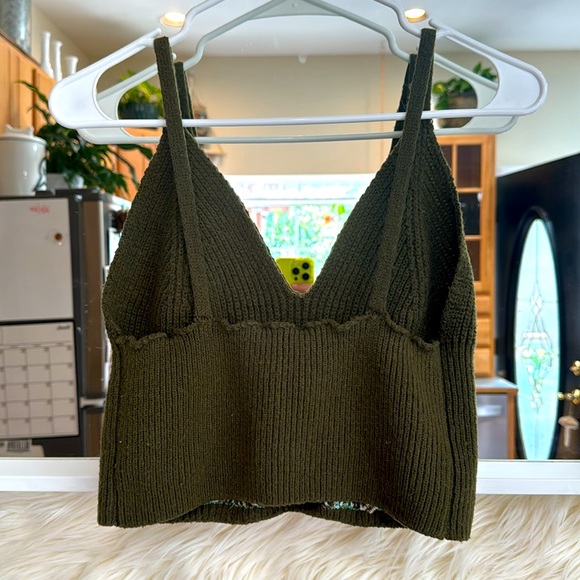 Crochet Fairy Core Mushroom Knit Crop Top - Picture 2 of 3